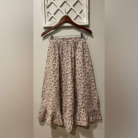 Rylee + Cru Dresses & Skirts - Rylee + Cru Floral Midi Skirt in Cream and Brown